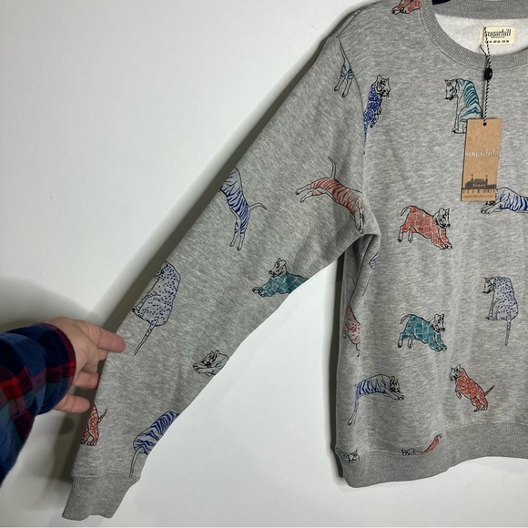 NWT Sugarhill Brighton Alanis tiger sweatshirt multicolor size 10 - Picture 4 of 7